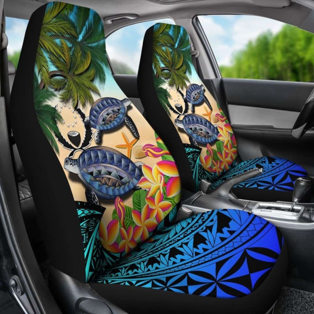 Pohnpei Car Seat Covers - Polynesian Turtle Coconut Tree And Plumeria Amazing
