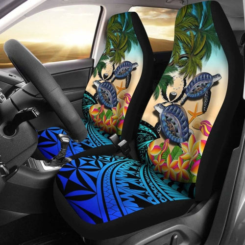 Pohnpei Car Seat Covers - Polynesian Turtle Coconut Tree And Plumeria Amazing