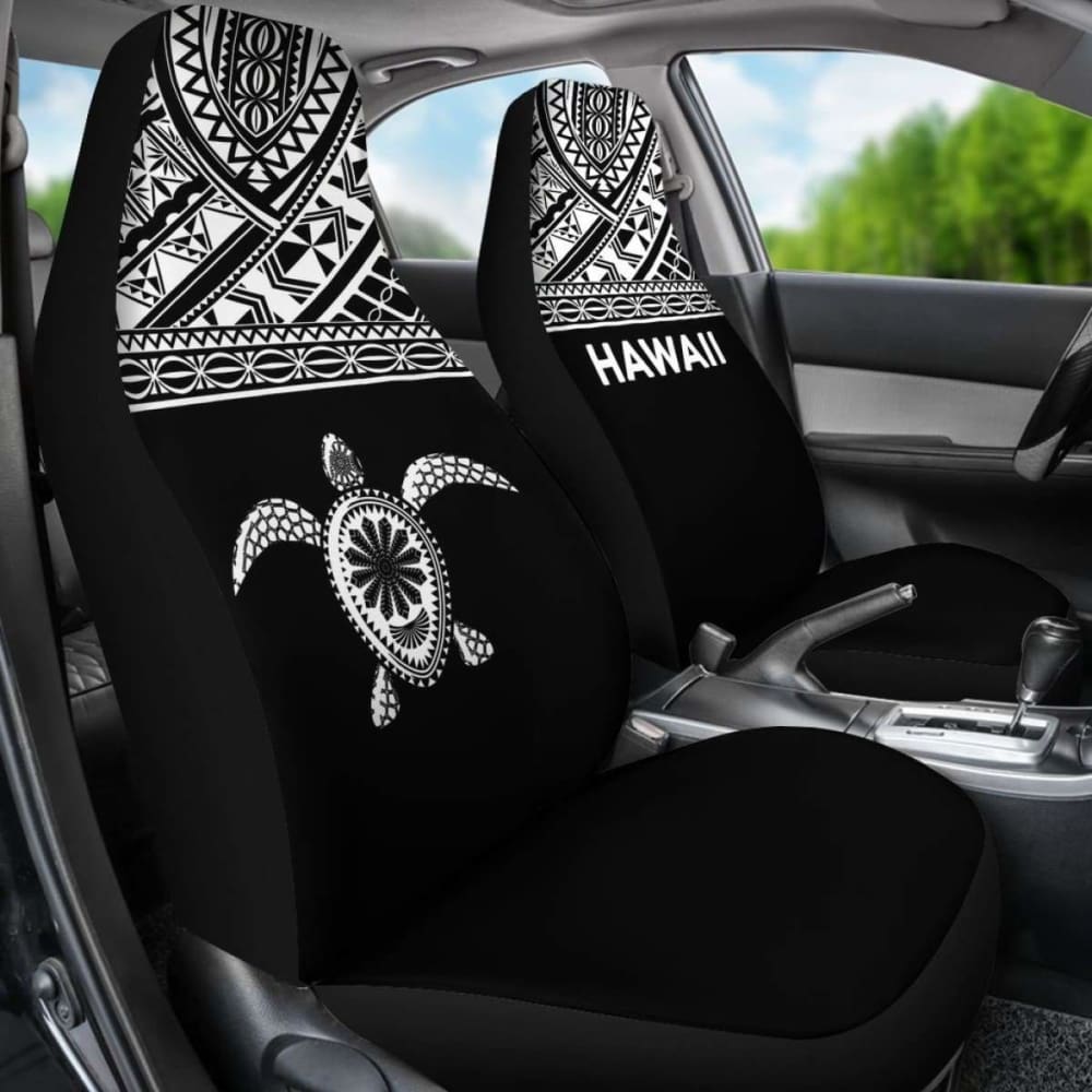 Polynesian Hawaii Turtle Car Seat Covers Horizontal Black New