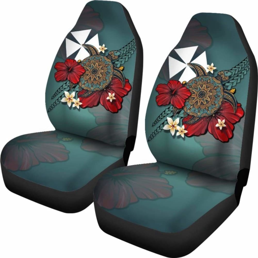 Wallis And Futuna Car Seat Covers Blue Turtle Tribal Amazing