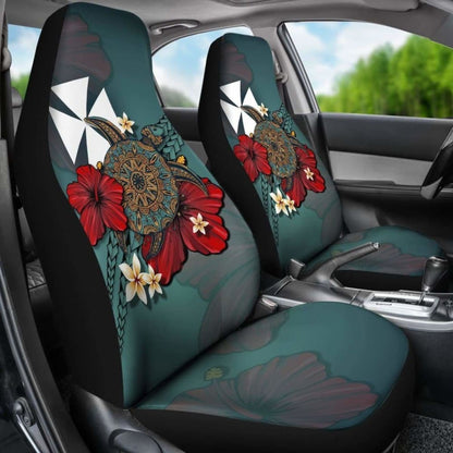 Wallis And Futuna Car Seat Covers Blue Turtle Tribal Amazing