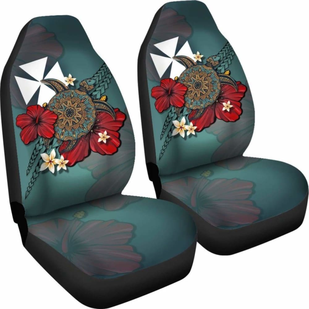 Wallis And Futuna Car Seat Covers Blue Turtle Tribal Amazing
