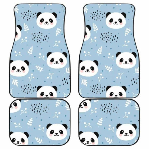 Cute Panda Pattern Front And Back Car Mats