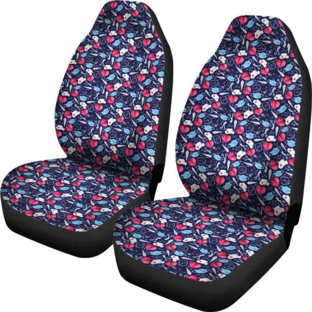 Nurse Pink Heart Car Seat Covers