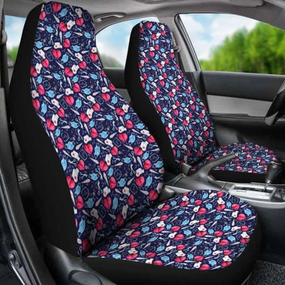 Nurse Pink Heart Car Seat Covers