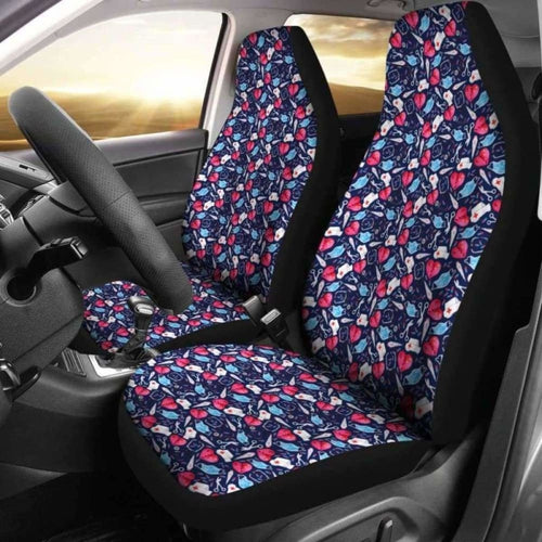Nurse Pink Heart Car Seat Covers