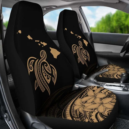 Hawaii Map Plumeria Polynesian Gold Turtle Car Set Covers - New - Awesome
