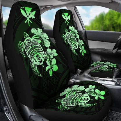 Hawaiian Kanaka Hibiscus Plumeria Mix Polynesian Turtle Car Seat Covers Green New Awesome
