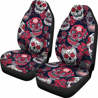 Gretta Skully Car Seat Covers - Sugar Skull - Red