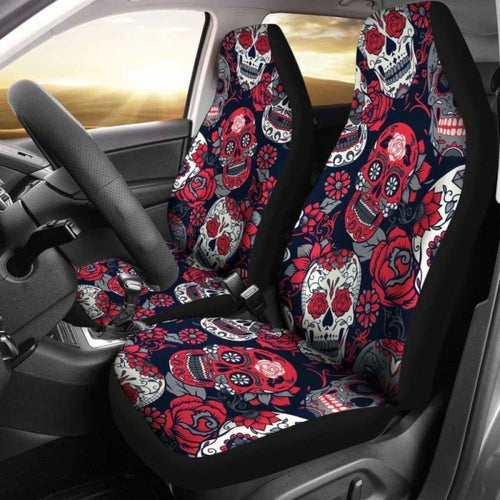 Gretta Skully Car Seat Covers - Sugar Skull - Red