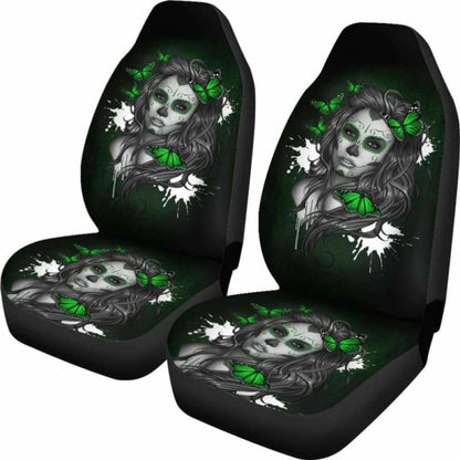 Set Seat Cover Sugar Skulls