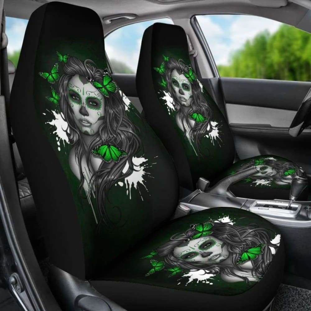 Set Seat Cover Sugar Skulls