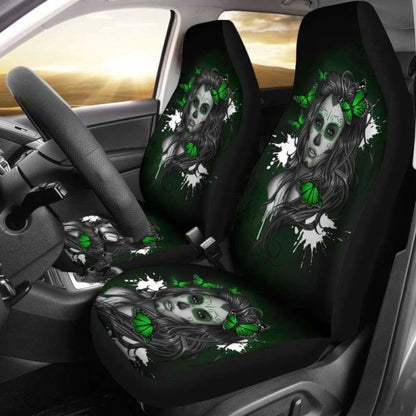 Set Seat Cover Sugar Skulls