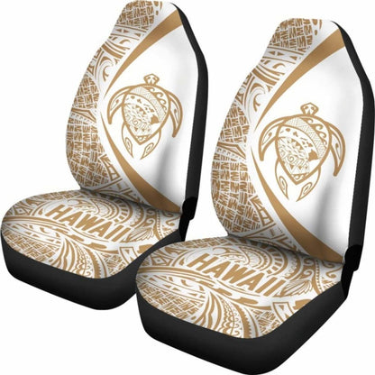 Hawaii Turtle Map Polynesian Car Seat Covers - White And Gold - Best Look - New