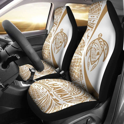 Hawaii Turtle Map Polynesian Car Seat Covers - White And Gold - Best Look - New