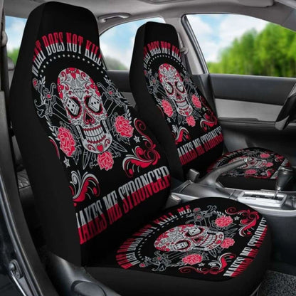 Set Of Sugar Skull Car Seat Cover Day Of The Dead