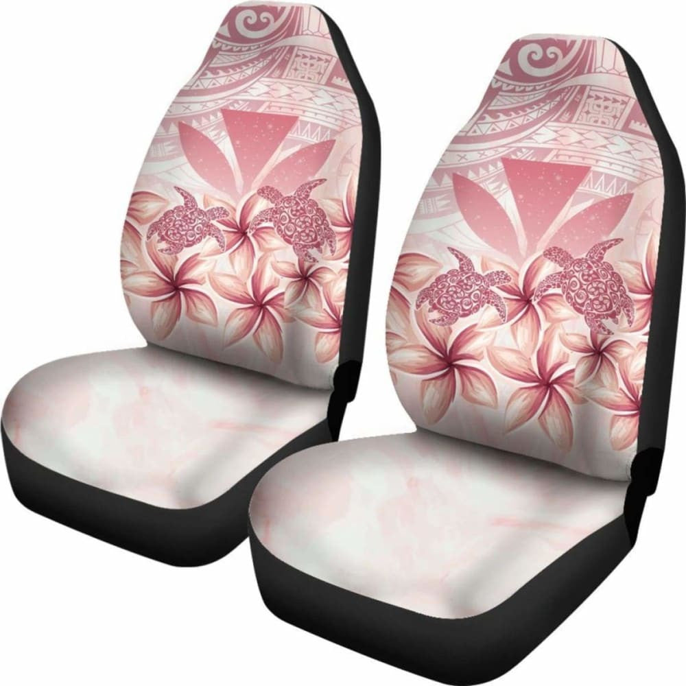 Hawaii Turtle Kanaka Plumeria Polynesian Pink Car Set Covers - New - Awesome