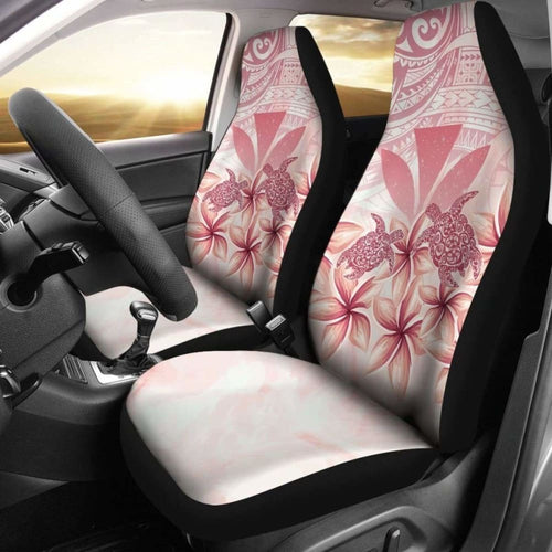 Hawaii Turtle Kanaka Plumeria Polynesian Pink Car Set Covers - New - Awesome