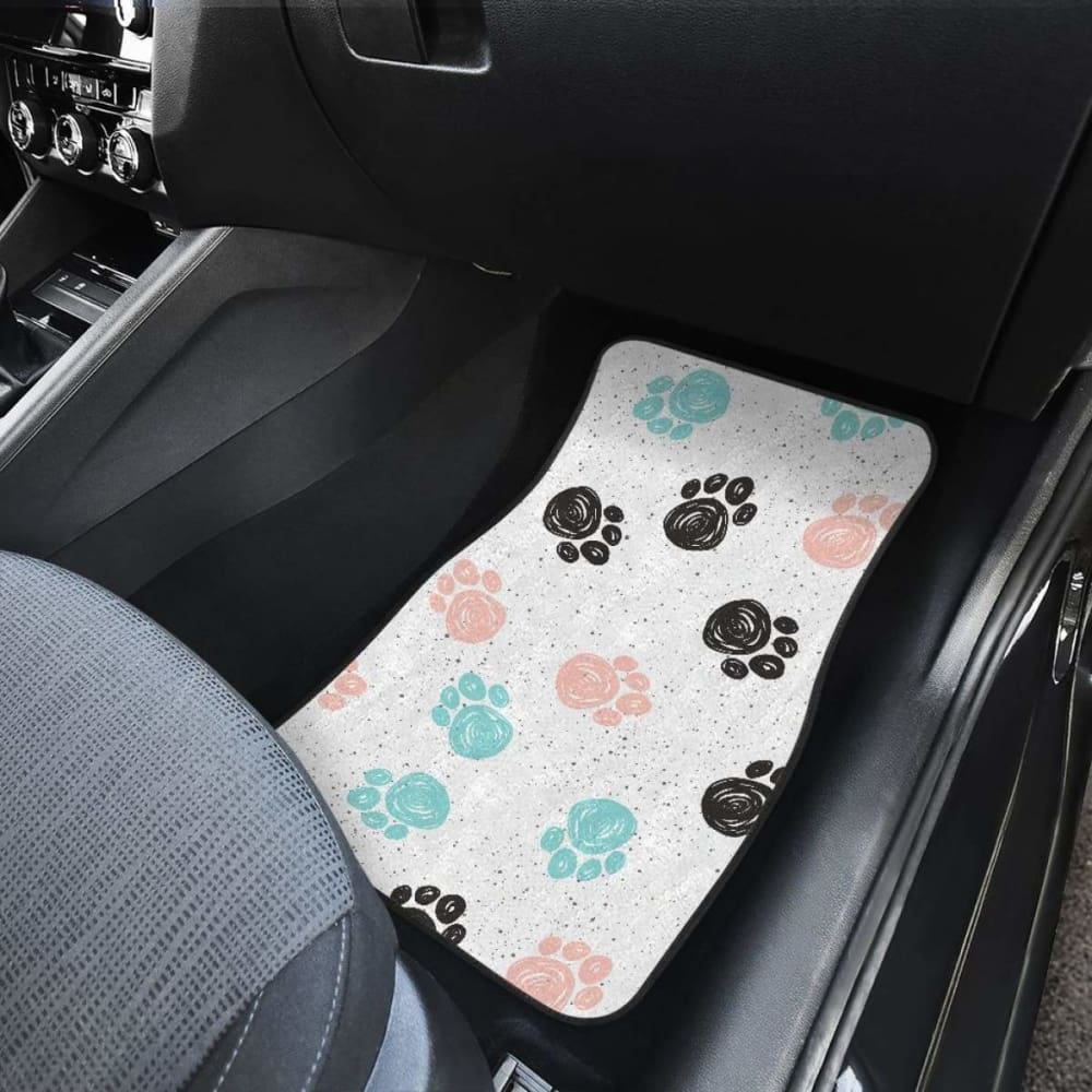 Dog Paws Pattern Print Design  Front And Back Car Mats