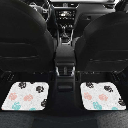 Dog Paws Pattern Print Design  Front And Back Car Mats