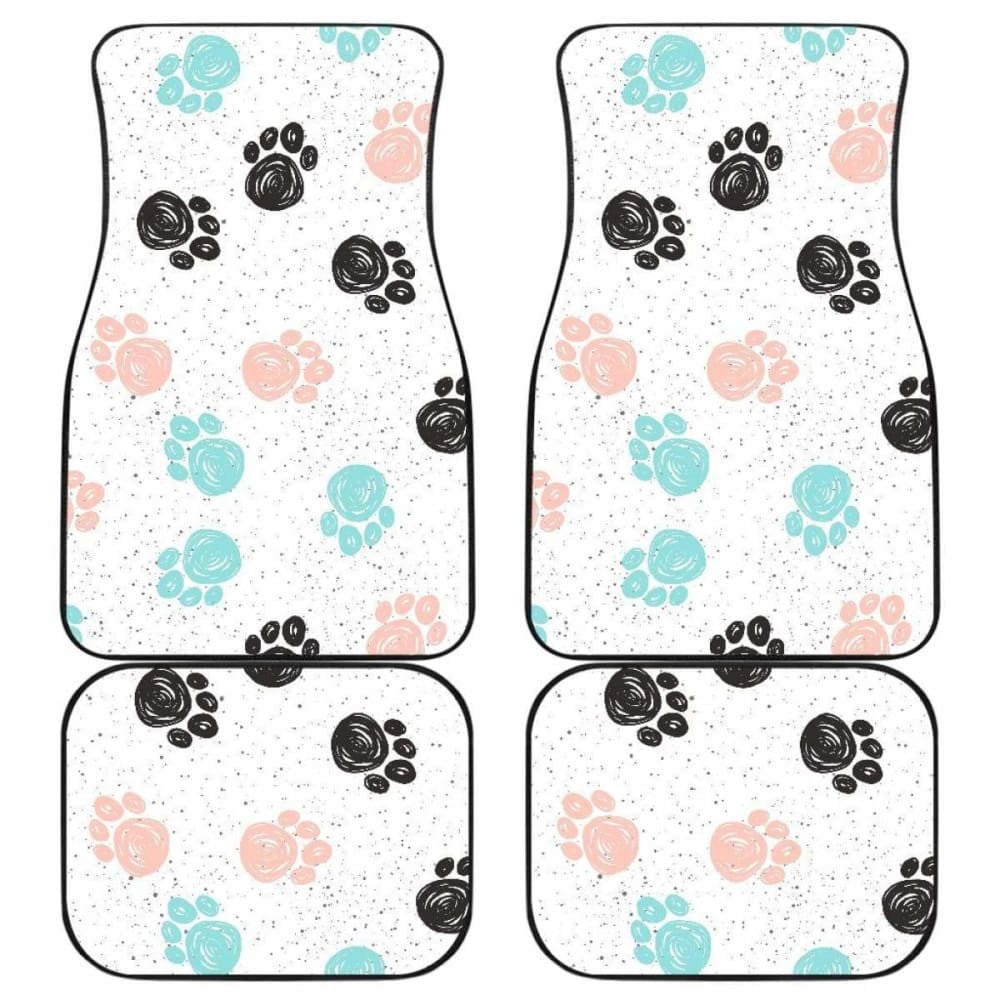 Dog Paws Pattern Print Design  Front And Back Car Mats