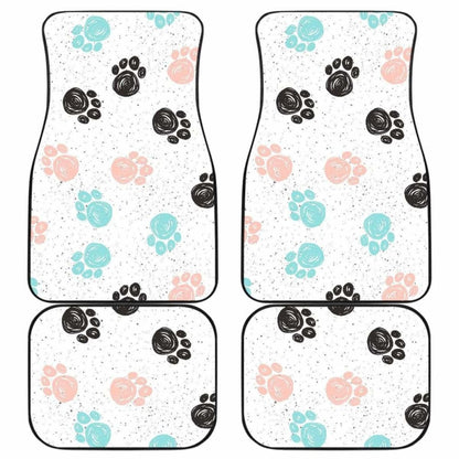 Dog Paws Pattern Print Design  Front And Back Car Mats