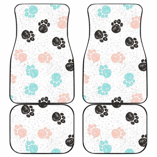 Dog Paws Pattern Print Design  Front And Back Car Mats