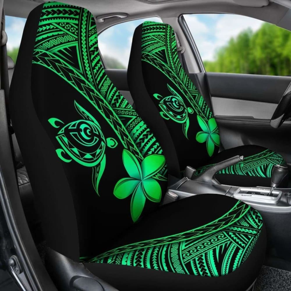 Alohawaii Car Seat Covers - Hawaii Turtle Plumeria Green - New