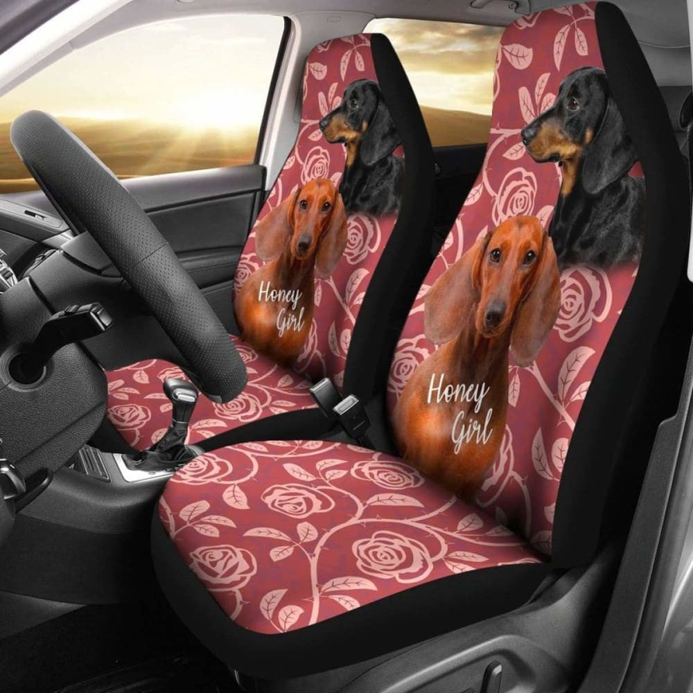 Pink Dachshund Car Seat Covers