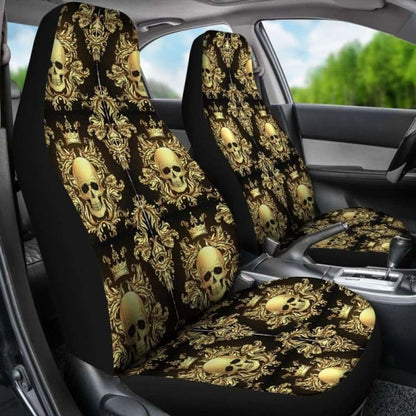 Set Of Pcs Rose Skull Car Seat Covers