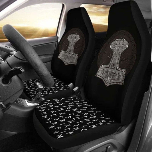Viking Mjolnir Thor'S Hammer Rune Car Seat Covers