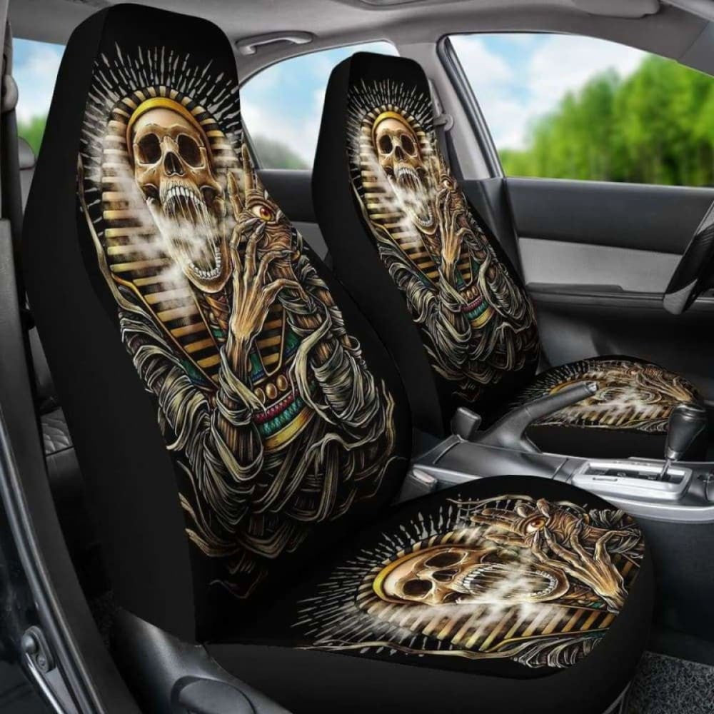 Set Of Gothic Skull Car Seat Covers