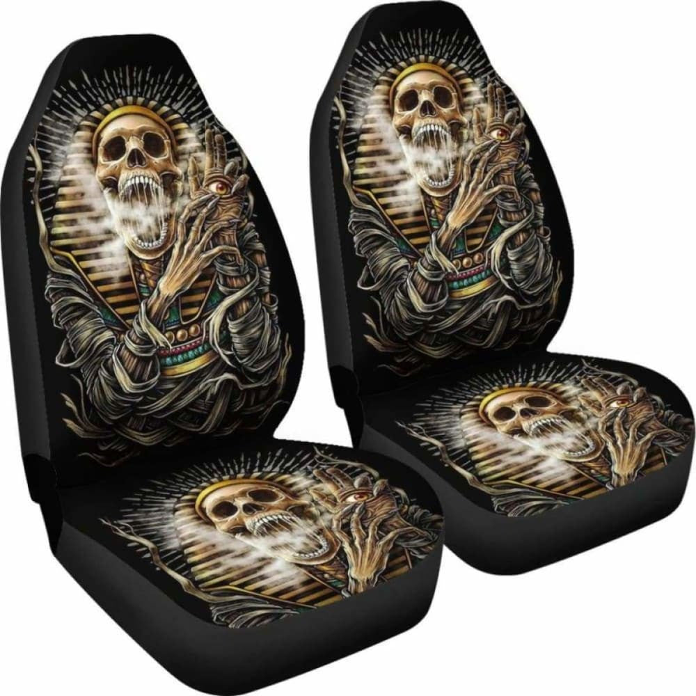 Set Of Gothic Skull Car Seat Covers