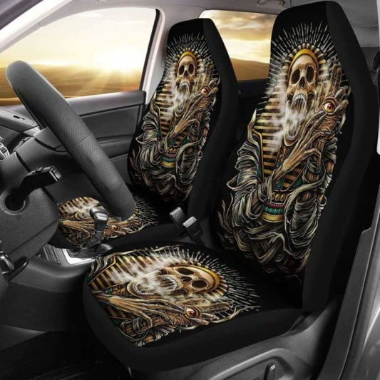Set Of Gothic Skull Car Seat Covers