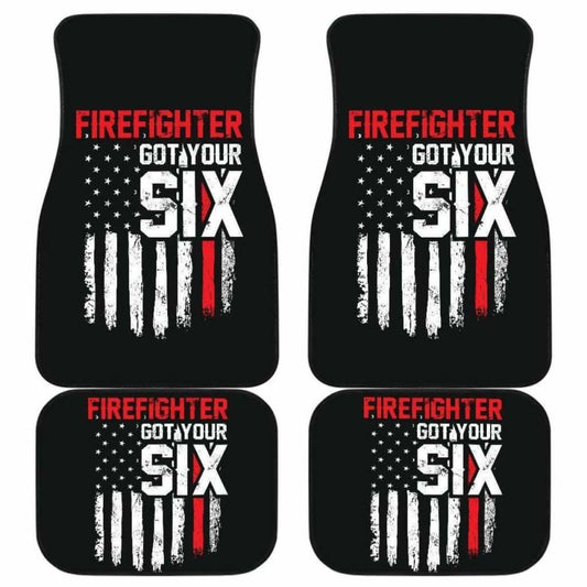Firefighter Got Your Six Front And Back Car Mats Set Of
