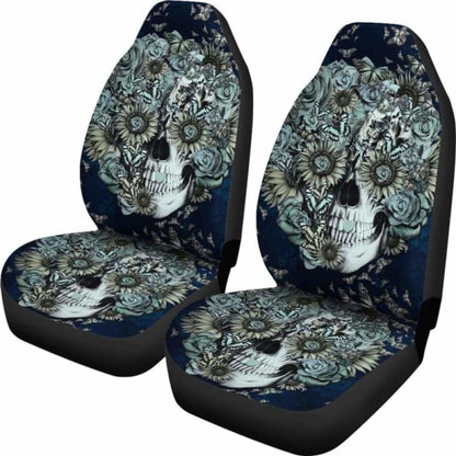 Set Of Floral Sugar Skull Car Seat Covers