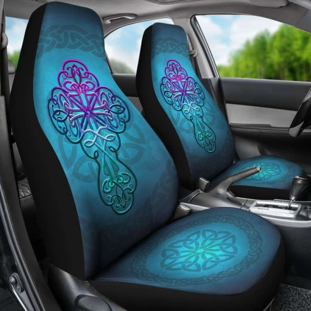 Celtic Car Seat Covers Blue Celtic Cross