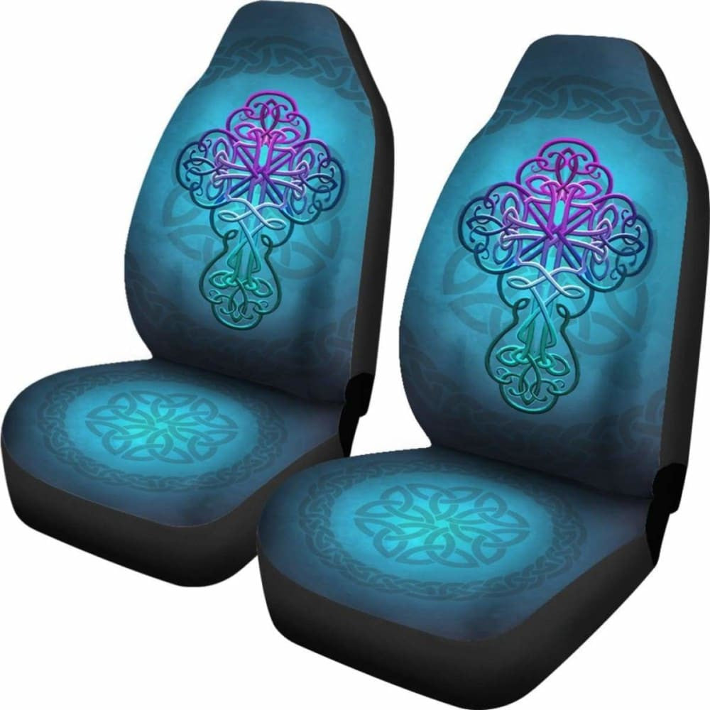Celtic Car Seat Covers Blue Celtic Cross