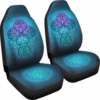 Celtic Car Seat Covers Blue Celtic Cross