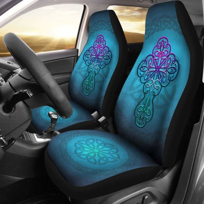 Celtic Car Seat Covers Blue Celtic Cross