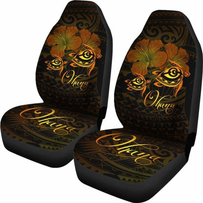 Hawaii Turtle Ohana Hibiscus Poly Car Seat Covers - Yellow - New Awesome