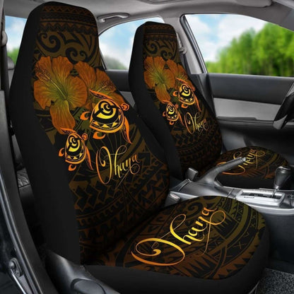 Hawaii Turtle Ohana Hibiscus Poly Car Seat Covers - Yellow - New Awesome