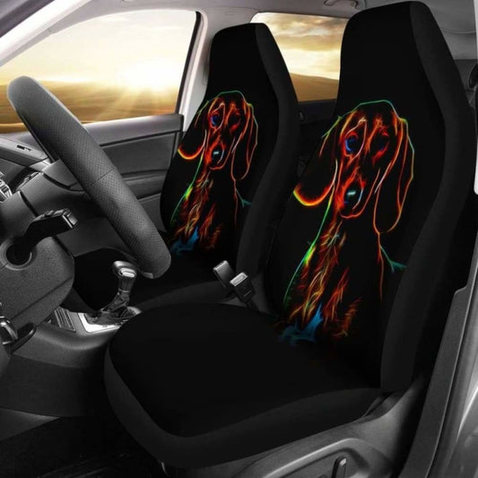 Colorful Dachshund Car Seat Cover