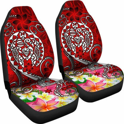 Polynesian Car Seat Covers - Turtle Plumeria Red Color -