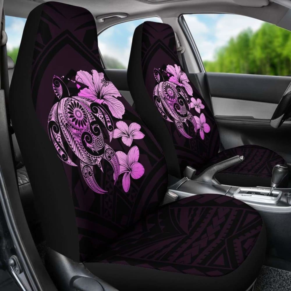 Hibiscus Plumeria Mix Polynesian Pink Turtle Car Seat Covers - New - Awesome