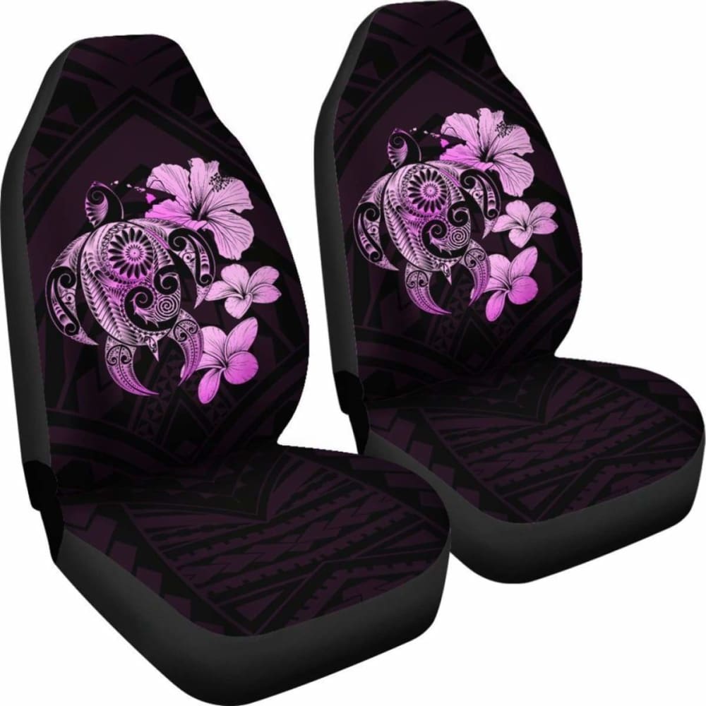 Hibiscus Plumeria Mix Polynesian Pink Turtle Car Seat Covers - New - Awesome