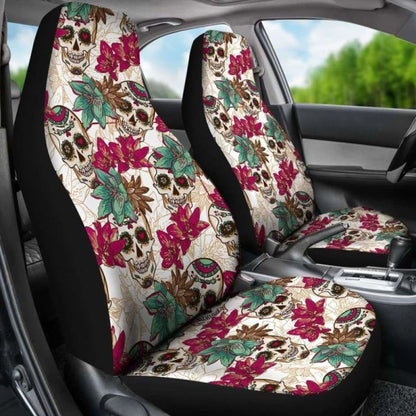 Flowers Sugar Skull Car Seat Covers