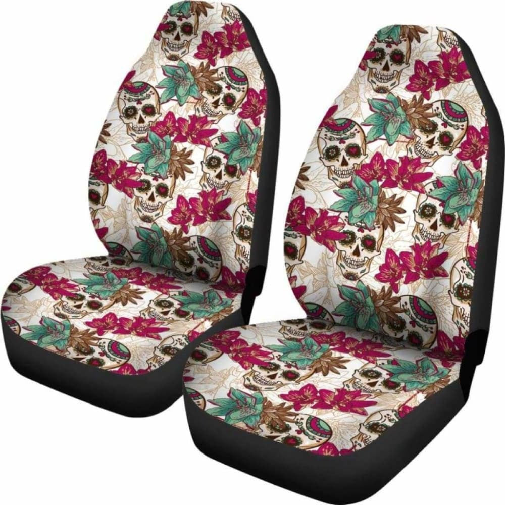 Flowers Sugar Skull Car Seat Covers