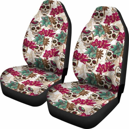Flowers Sugar Skull Car Seat Covers