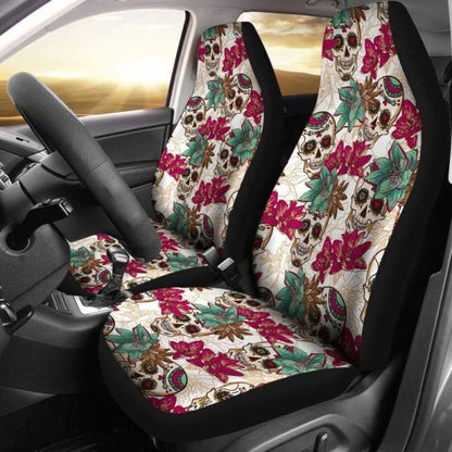 Flowers Sugar Skull Car Seat Covers